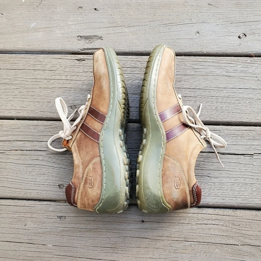 Vintage 90s y2k Skechers Tan Brown Nubuck Suede Leather Bicycle‎ Casual Shoes 9